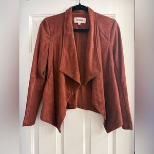 BB Dakota Rust Suede Drape Front Blazer